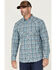 Image #1 - Cody James FR Men's Plaid Print Long Sleeve Pearl Snap Stretch Western Work Shirt, Green, hi-res