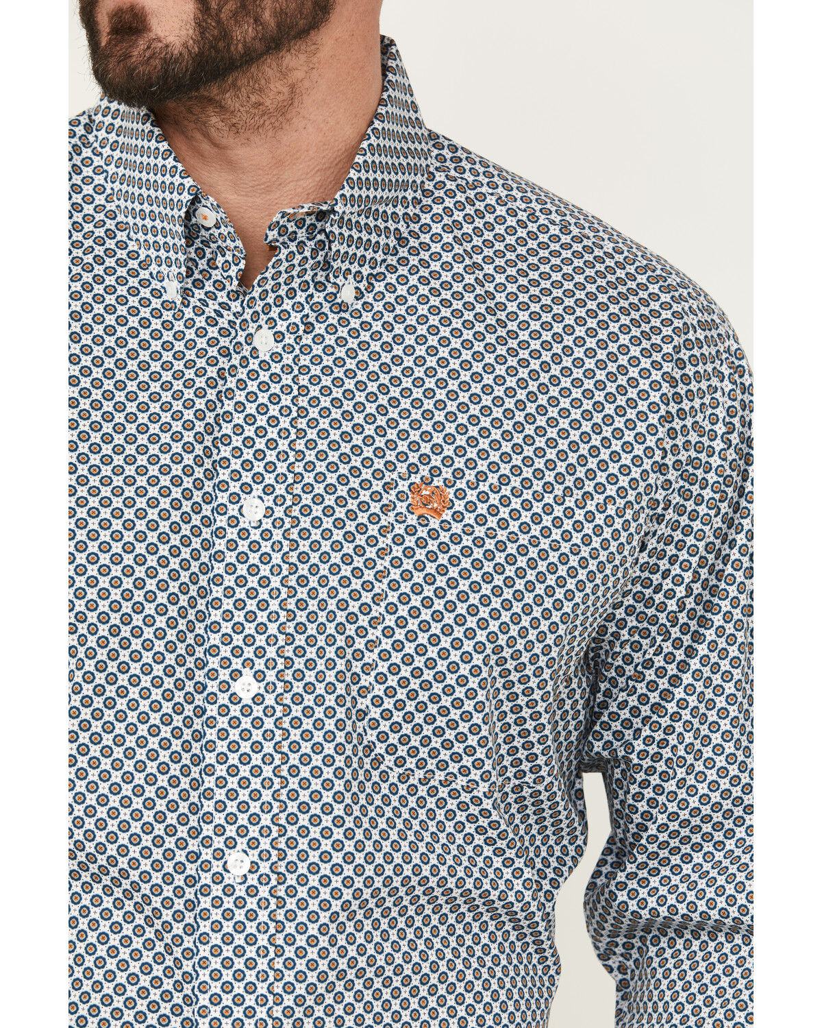 Image #3 - Cinch Men's Printed Long Sleeve Button-Down Western Shirt, White, hi-res