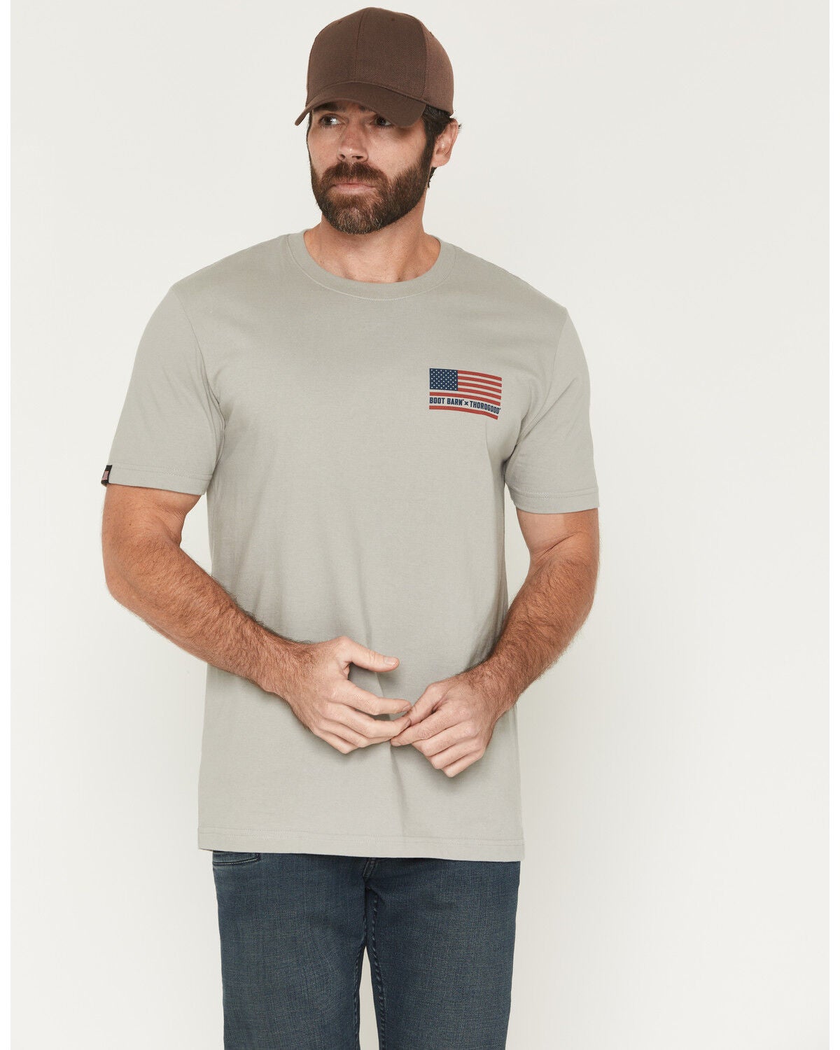 Image #1 - Boot Barn X Thorogood Men's Workwear Short Sleeve Graphic T-Shirt, Silver, hi-res