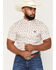 Image #1 - Burlebo Men's Mallard Flying Duck Print Short Sleeve Button-Down Performance Western Shirt, Cream, hi-res