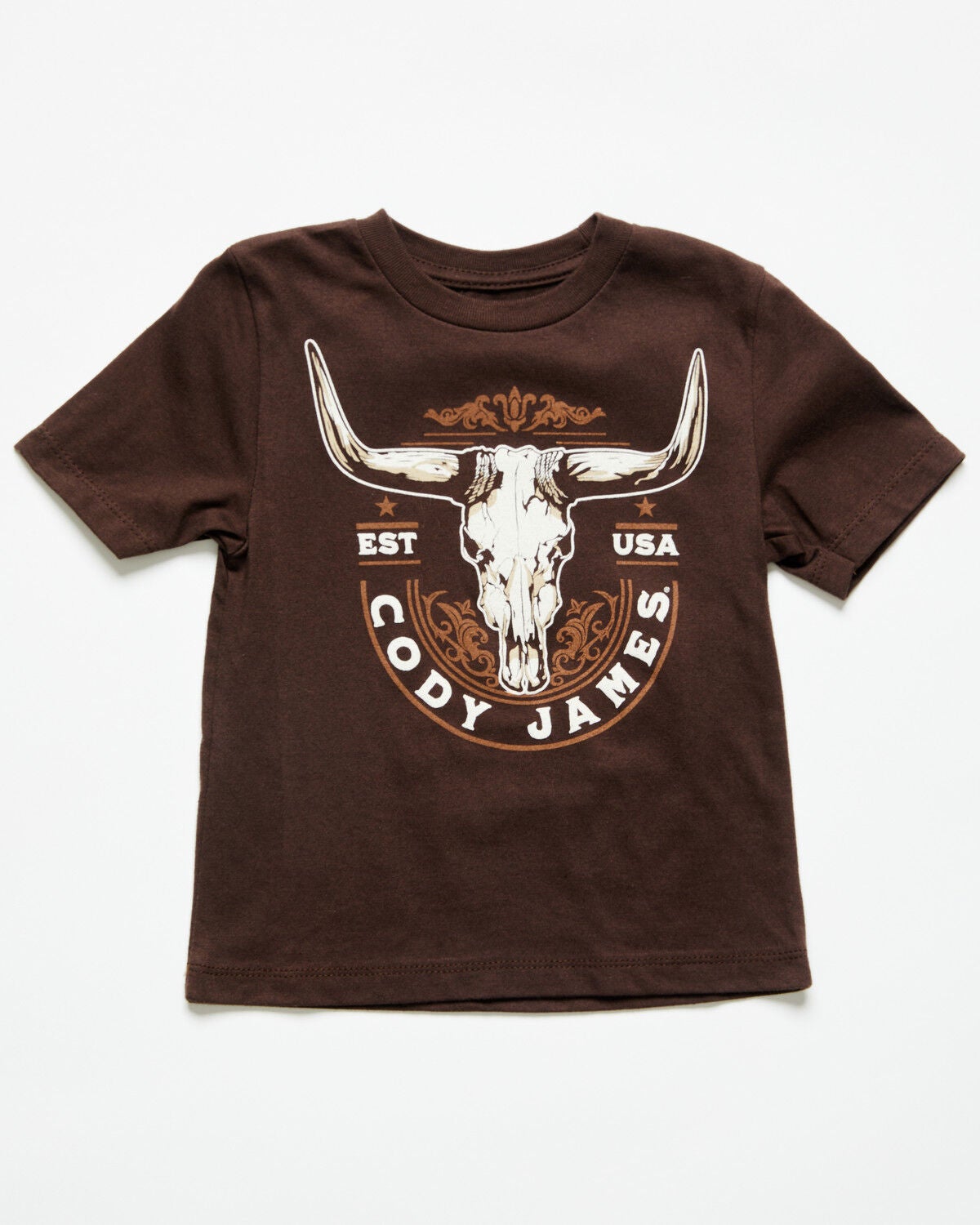Cody James Toddler Boys' USA Steerhead Short Sleeve Graphic T-Shirt, Dark Brown, hi-res