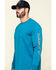 Image #3 - Hawx Men's Teal Sleeve Logo Long Sleeve Work T-Shirt, Teal, hi-res