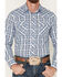 Image #4 - Wrangler Men's Small Plaid Print Long Sleeve Snap Western Shirt , Blue, hi-res