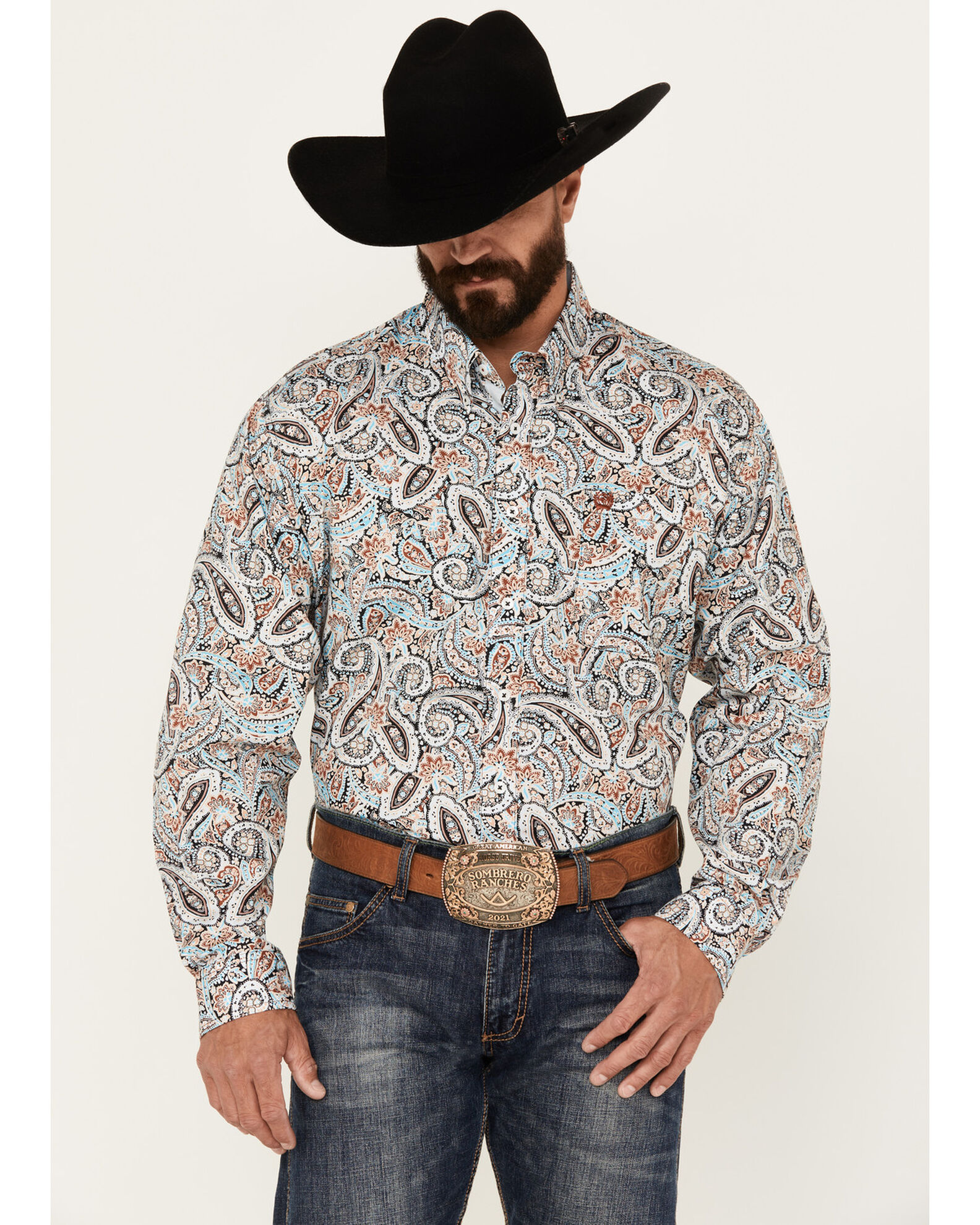 Mens cinch paisley shirt best sale