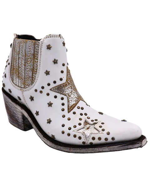 Caborca Silver by Liberty Black Women's A Star is Born Zippered Booties - Snip Toe , White, hi-res