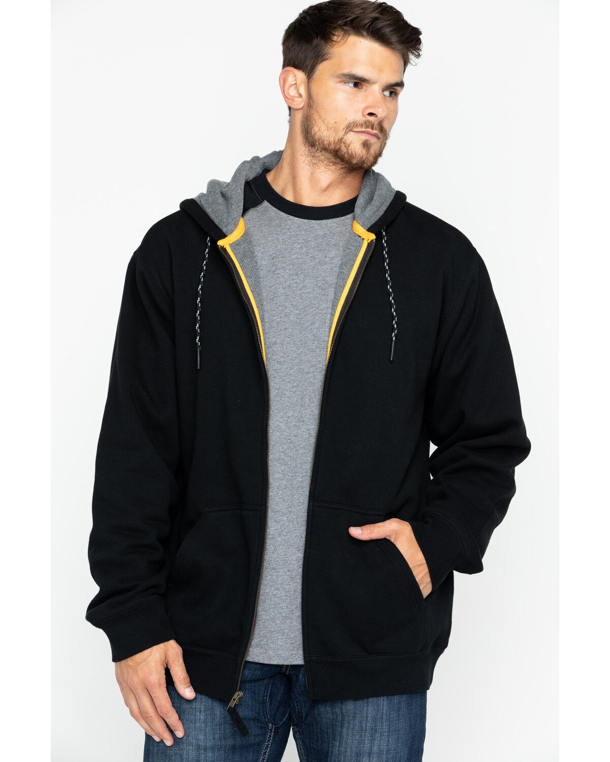Image #1 - Hawx Men's Zip-Front Thermal Lined Hooded Jacket - Tall, Black, hi-res