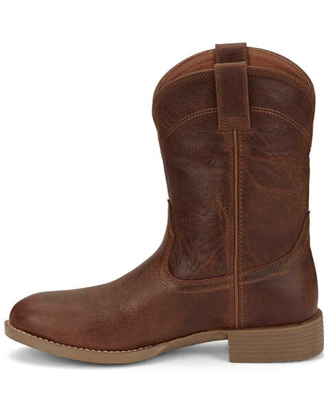 Image #3 - Justin Men's Roper Western Boots - Round Toe, Brown, hi-res