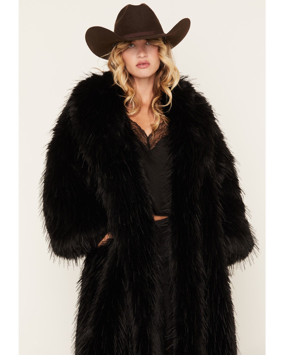 Image #2 - Azalea Wang Women's Vault Faux Fur Coat, Black, hi-res