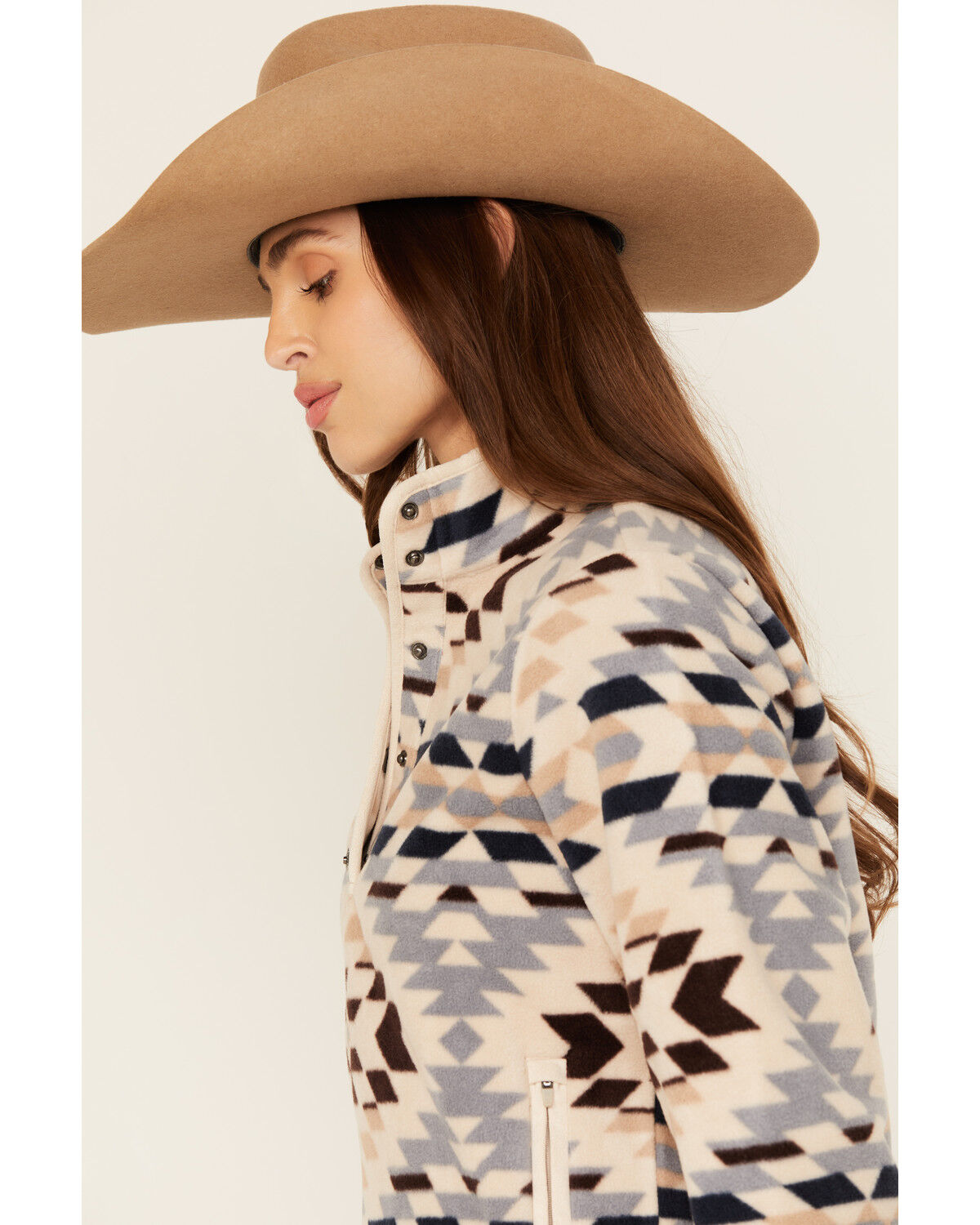 Image #2 - Shyanne Women's Southwestern Print Polar Fleece Pullover, Natural, hi-res