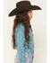 Image #2 - Shyanne Girls' Wallpaper Print Long Sleeve Snap Stretch Western Shirt, Turquoise, hi-res
