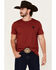 Image #2 - RANK 45® Men's Rough Rider Short Sleeve Graphic T-Shirt, Burgundy, hi-res