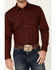 Image #3 - Gibson Men's Basic Solid Long Sleeve Pearl Snap Western Shirt - Big, Burgundy, hi-res