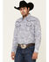 Image #1 - Rock 47 By Wrangler Men's Navy Paisley Print Long Sleeve Western Shirt , Navy, hi-res