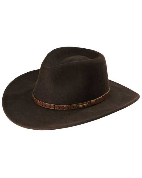 Stetson Men's Sturgis Crushable Felt Western Fashion Hat, Chocolate, hi-res