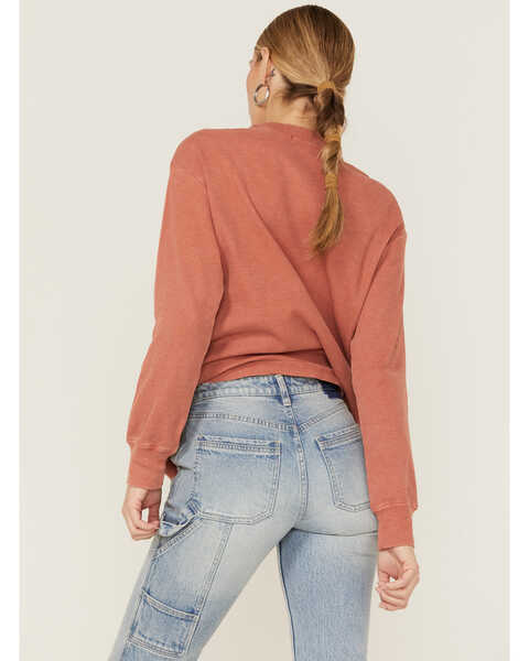 Image #3 - Cleo + Wolf Women's California Classic Graphic Thermal Pullover Sweatshirt, Brick Red, hi-res
