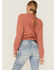 Image #3 - Cleo + Wolf Women's California Classic Graphic Thermal Pullover Sweatshirt, Brick Red, hi-res