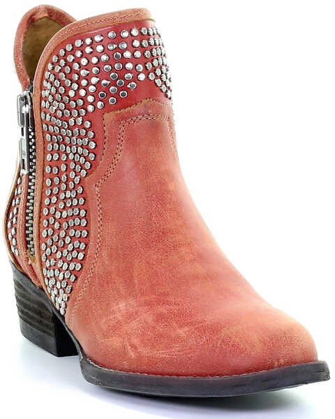 Circle G Red Embroidery Ankle Boots