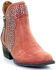 Image #1 - Circle G Women's Studded Booties - Round Toe, Orange, hi-res