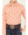 Image #3 - Shyanne Girls' Southwestern Print Long Sleeve Button-Down Stretch Western Shirt, Brick Red, hi-res