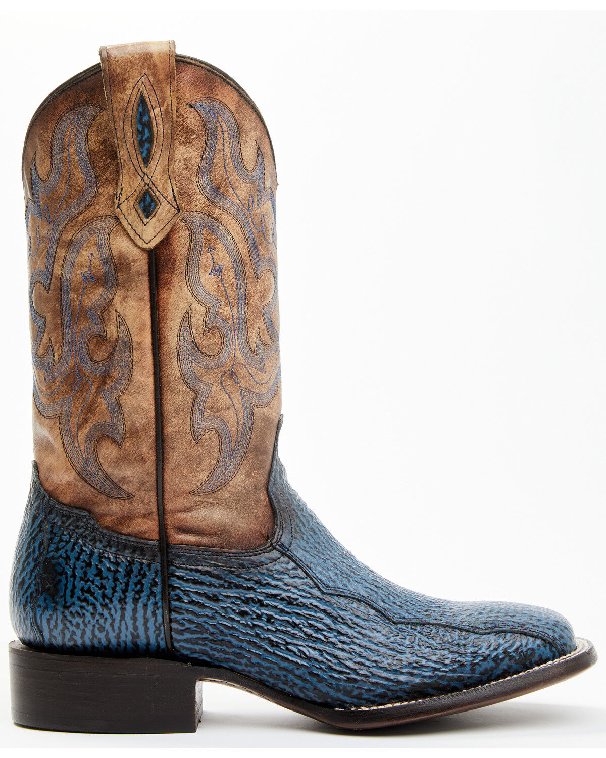 Image #2 - Cody James Men's Exotic Shark Western Boots - Broad Square Toe, Blue, hi-res