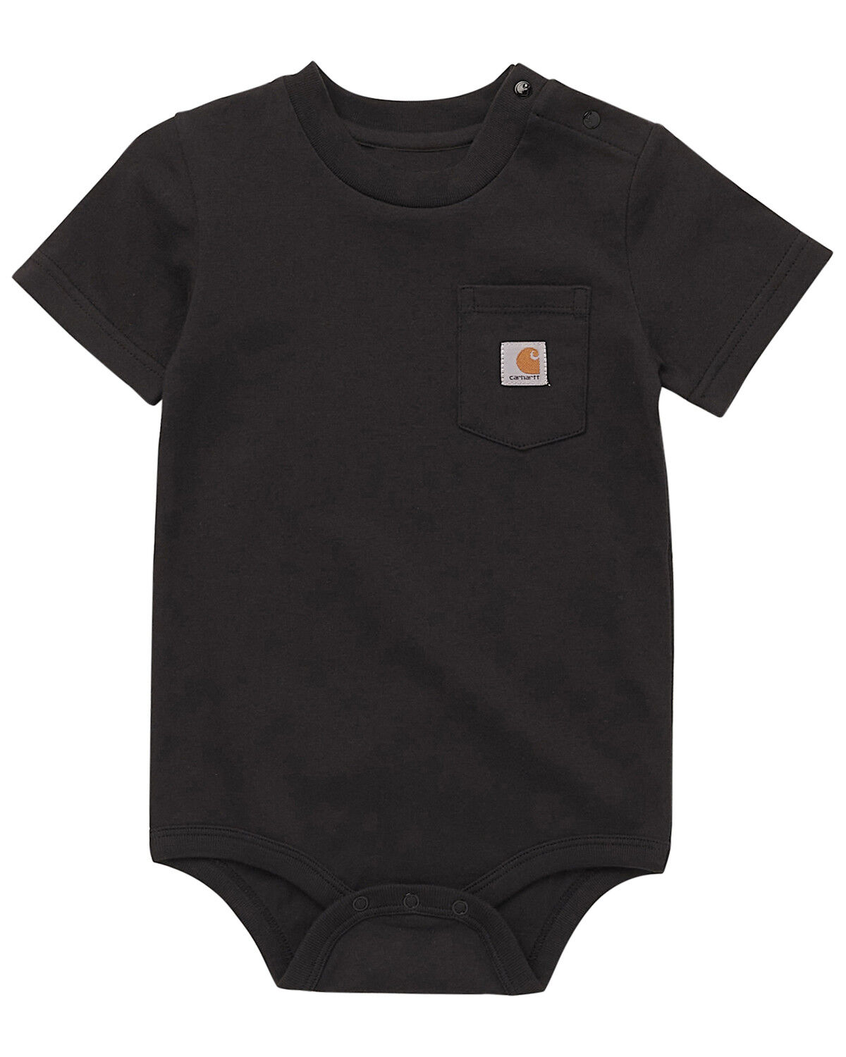 Image #1 - Carhartt Infant Boys' Short Sleeve Pocket Onesie, Black, hi-res