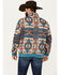 Image #4 - Rock & Roll Denim Men's Southwestern Print Jacquard Bomber Jacket, Teal, hi-res