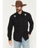 Image #1 - Rock & Roll Denim Men's Longhorn Embroidered Long Sleeve Snap Denim Shirt, Black, hi-res