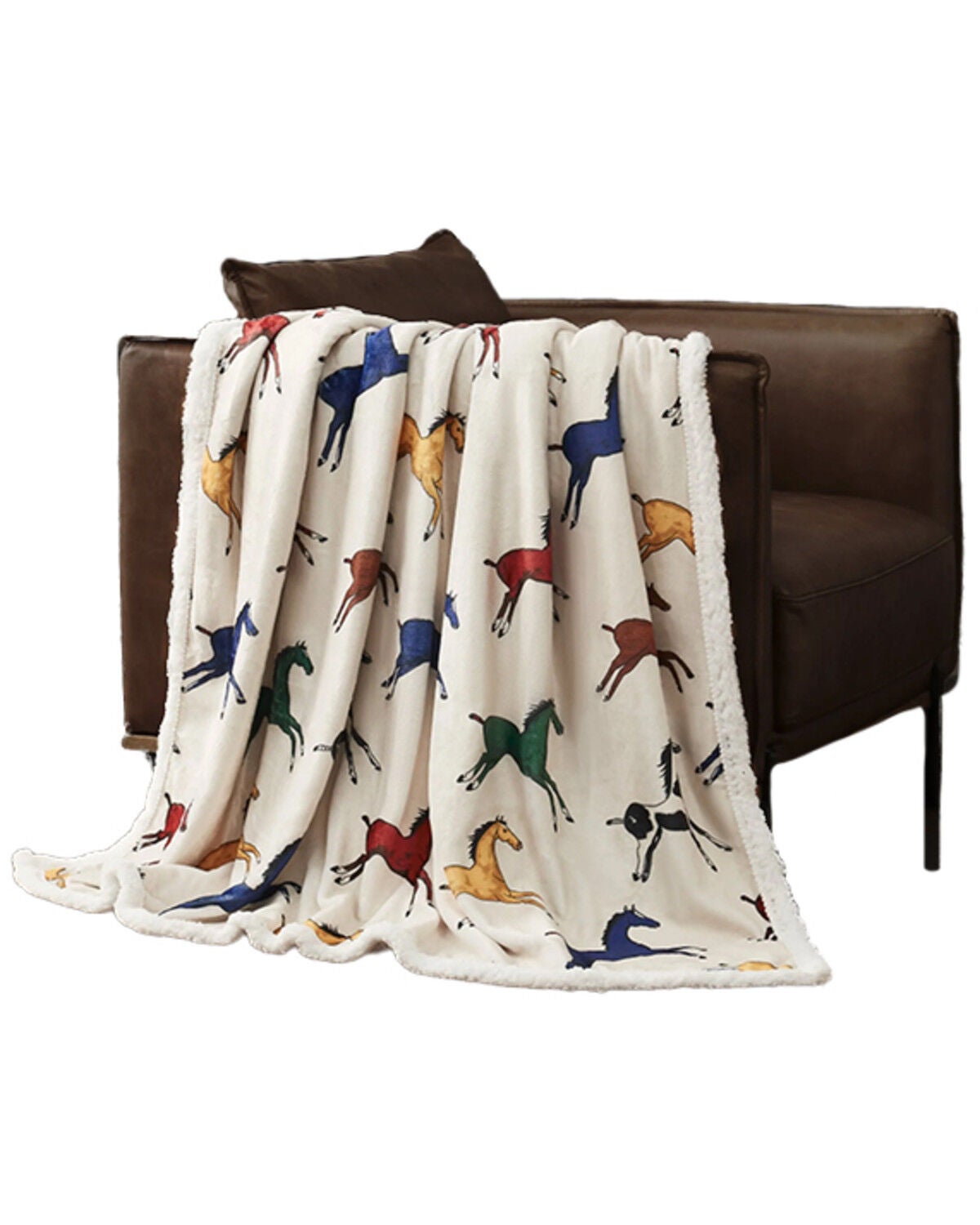 HiEnd Accents Wild Horse Sherpa Throw - Thumbnail 4