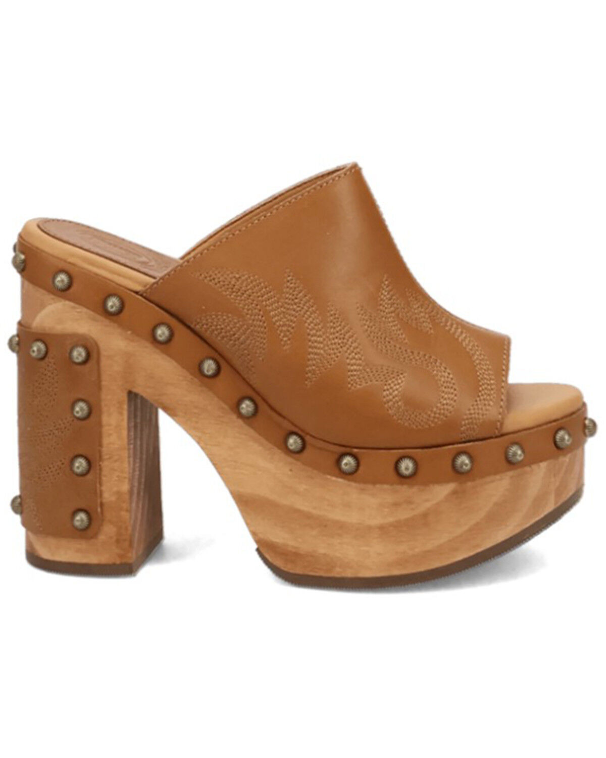 Image #2 - Dingo Women's Free Spirit Wooden Sandals, Tan, hi-res