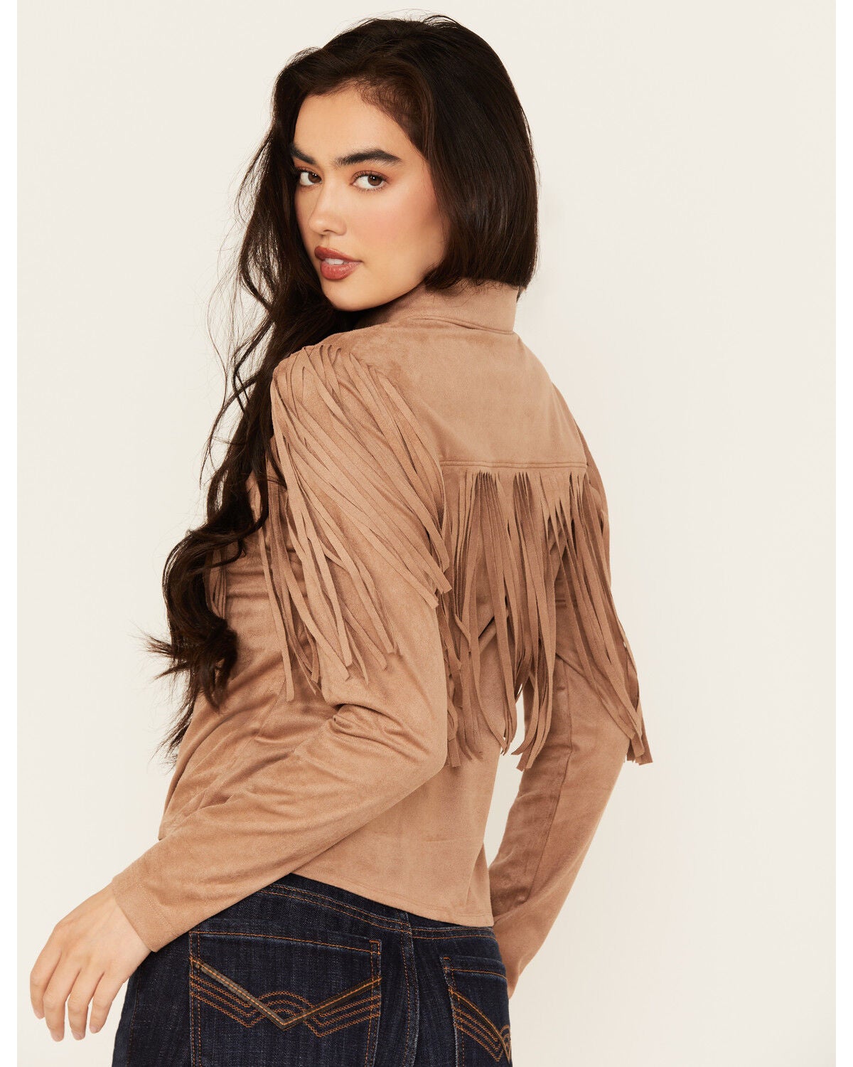 Idyllwind Women's Fate Faux Suede Fringe Long Sleeve Button-Down Tie-Front  Shirt - Country Outfitter