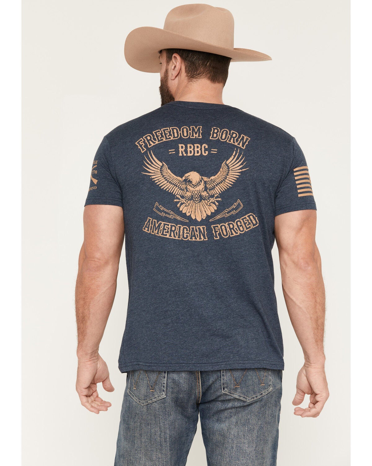 Grunt Style Men's American Forged Short Sleeve Graphic T-Shirt, Navy, hi-res