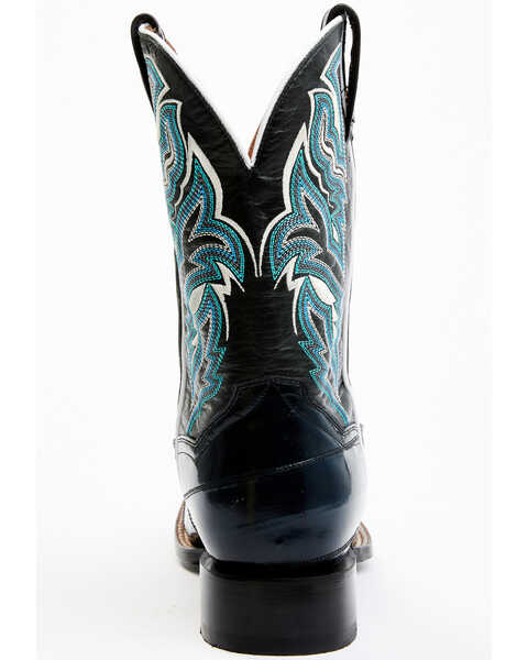 Image #5 - Dan Post Men's Eel Exotic Western Boots - Broad Square Toe , Black, hi-res