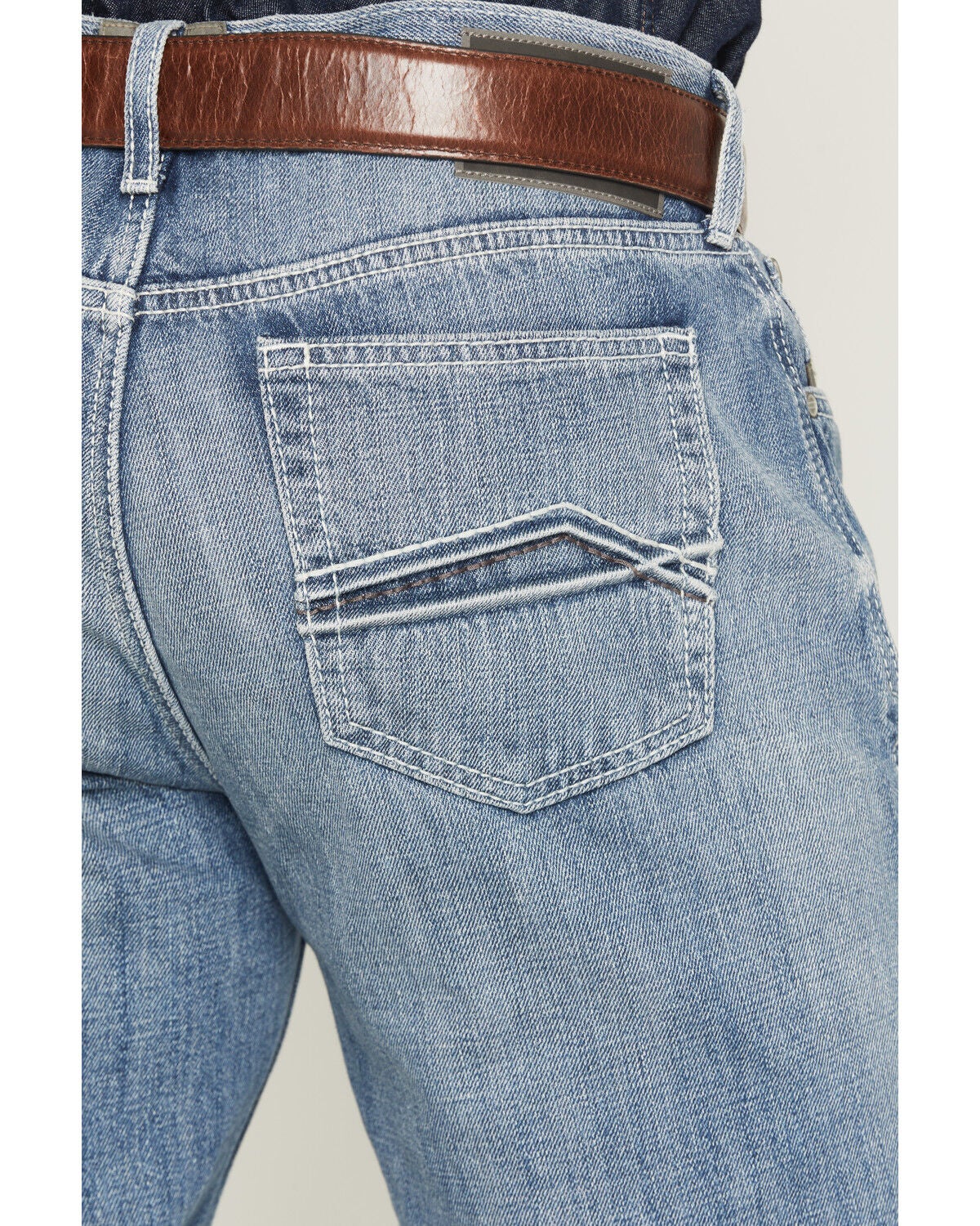 Image #4 - Ariat Men's M2 Kash Chet Light Wash Relaxed Straight Denim Jeans, Light Wash, hi-res