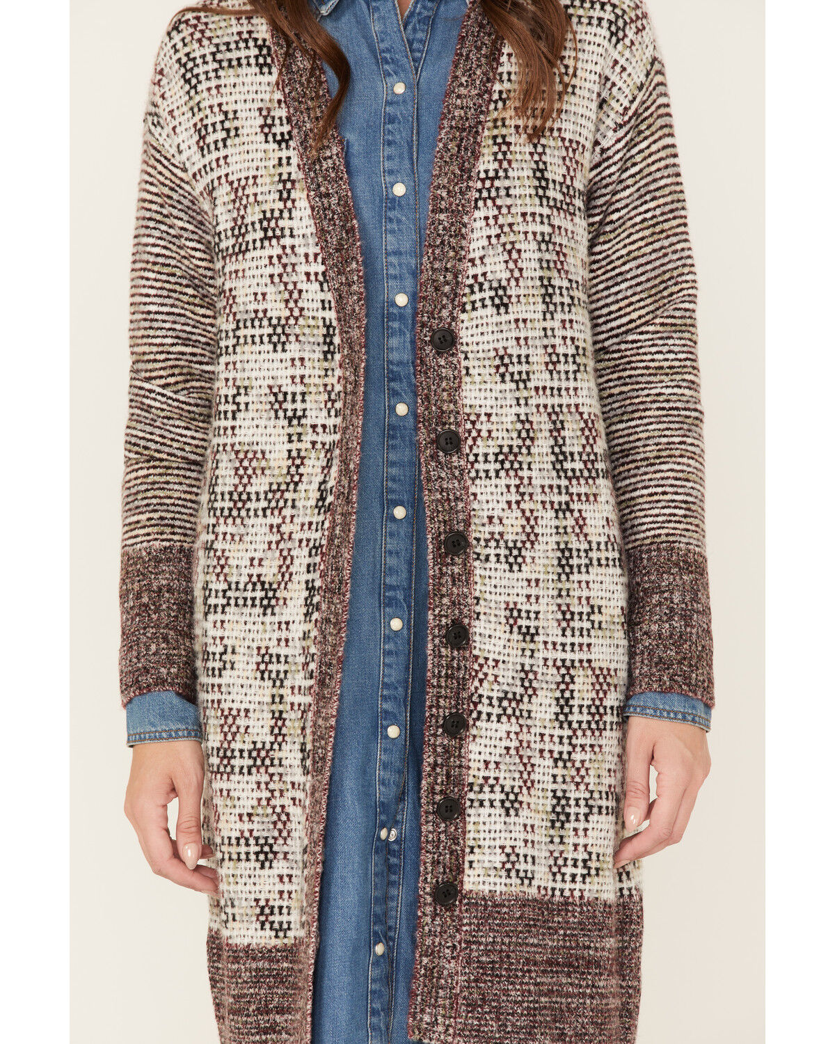 Image #3 - Cleo + Wolf Women's Knit Midi Cardigan, Cream, hi-res