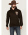 Image #1 - Riot Society Men's Boot Barn Exclusive Out of Time Cowgirl Graphic Hooded Sweatshirt, Dark Brown, hi-res