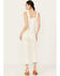 Image #3 - Mia and Moss Women's Antique Mid Rise Kick Flare Stretch Jeans, White, hi-res