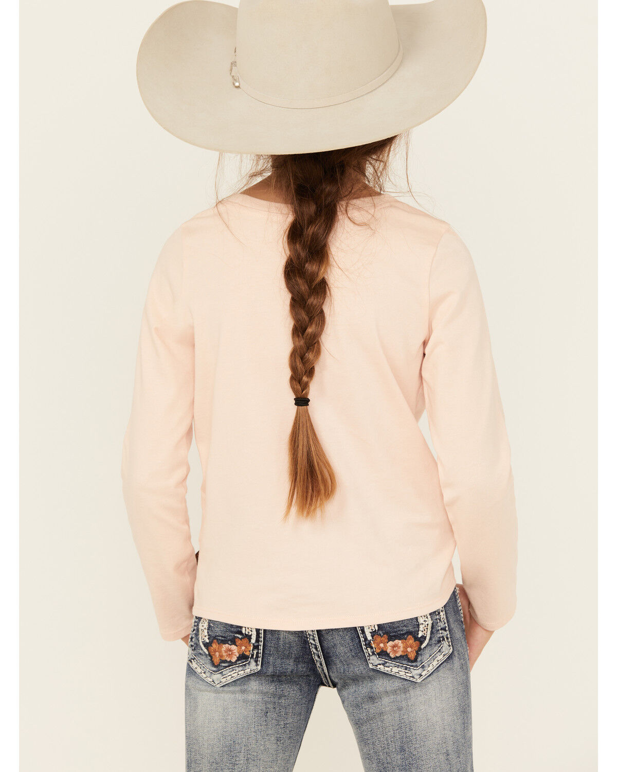 Image #4 - Wrangler Girls' Long Live Cowgirls Long Sleeve Graphic Shirt, Pink, hi-res