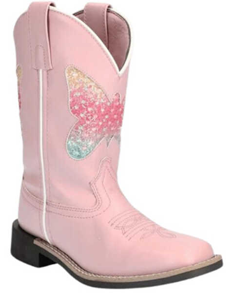 Smoky Mountain Girls' Chloe Western Boots - Broad Square Toe , Pink, hi-res