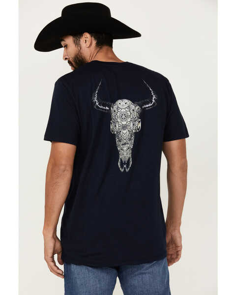 Cody James Men's Smoke Skull Short Sleeve Graphic T-Shirt , Navy, hi-res