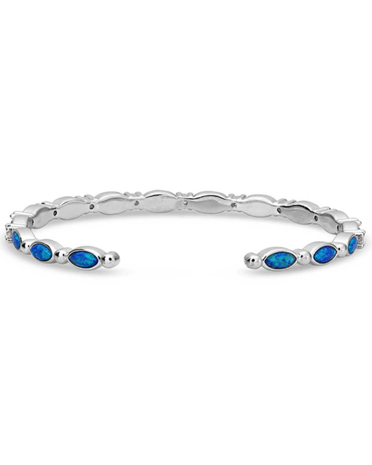 Image #2 - Montana Silversmiths Women's Moonlit Night Crystal Opal Cuff Bracelet, Silver, hi-res