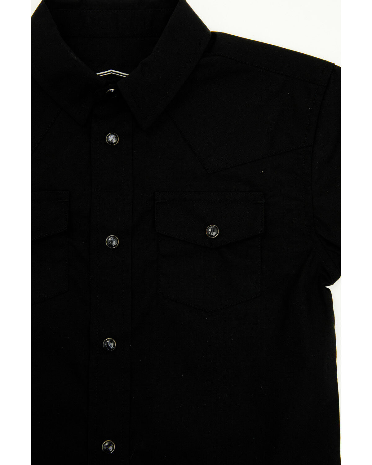Image #2 - Gibson Trading Co Toddler Boys' Solid Short Sleeve Snap Stretch Western Shirt, Black, hi-res