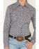 Image #3 - Panhandle Women's Printed Long Sleeve Pearl Snap Stretch Western Shirt, Navy, hi-res