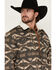 Image #2 - Wrangler Men's Southwestern Sherpa Lined Button-Down Jacket, Charcoal, hi-res