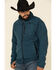 Image #1 - Powder River Outfitters Men's Teal Waffle Melange Knit Zip-Front Jacket , Teal, hi-res