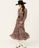 Image #2 - Revel Women's Floral Print Long Sleeve Midi Dress , Taupe, hi-res