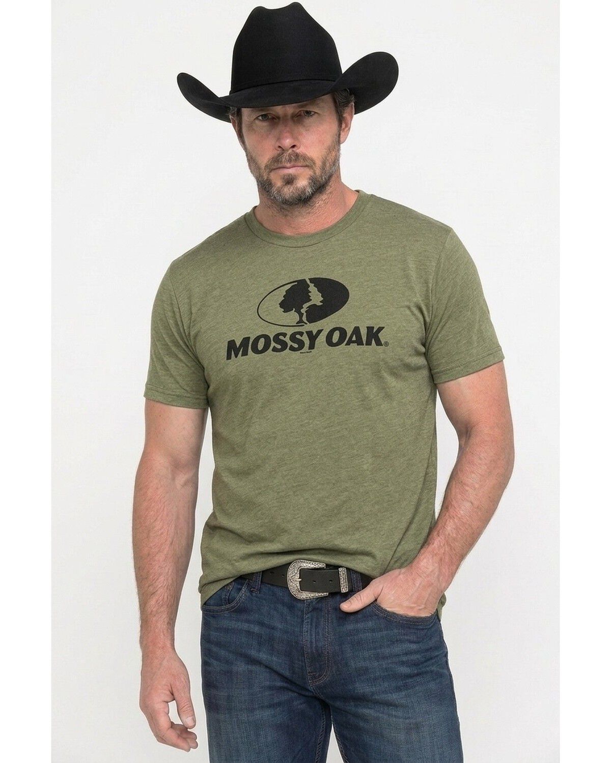 Mossy Oak Men's Classic Logo Short Sleeve Graphic T-Shirt, Olive, hi-res
