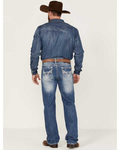 Image #1 - Rock & Roll Cowboy Men's Raised Straight Jeans, Medium Blue, hi-res