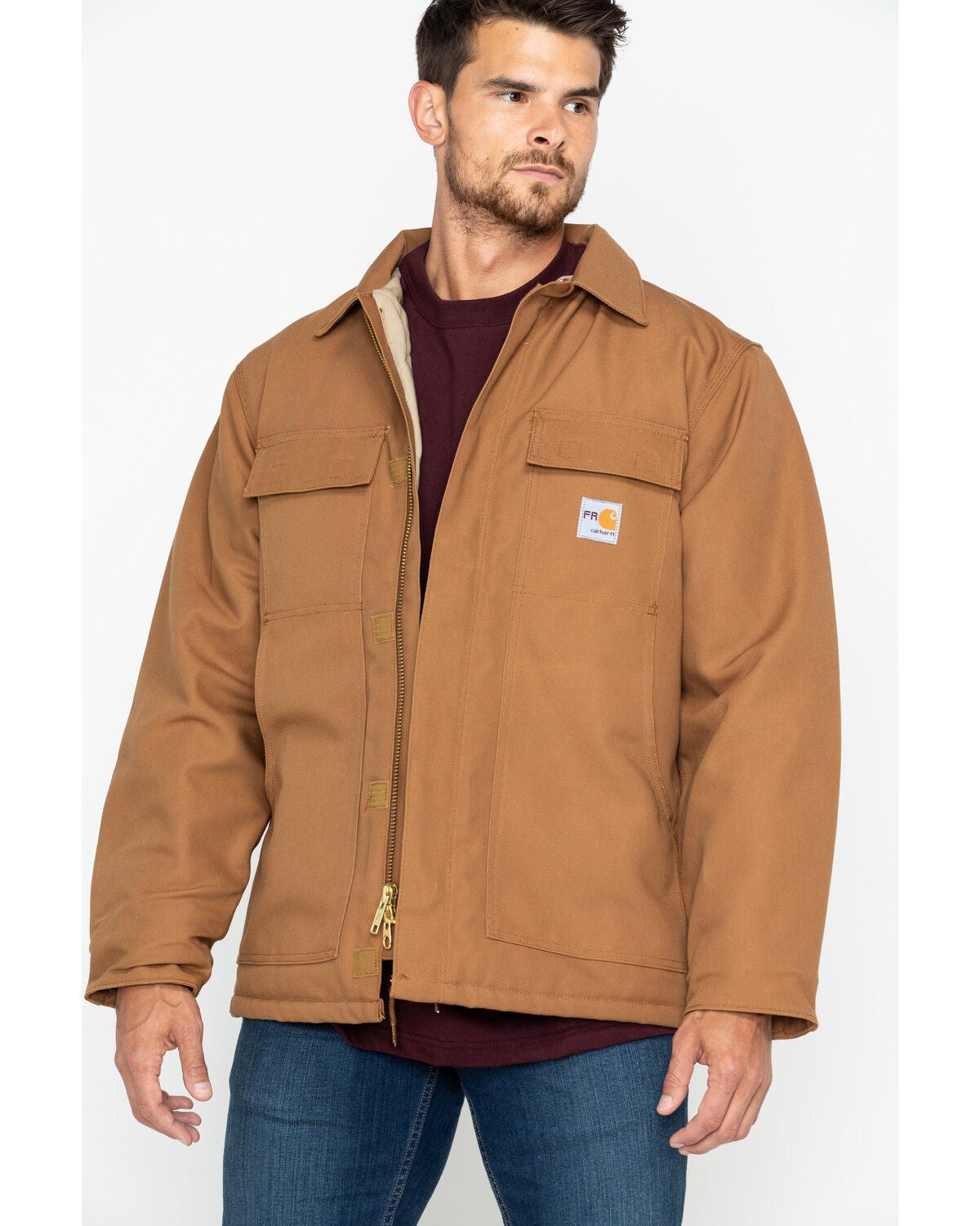 Carhartt Men's FR Duck Traditional Coat, Carhartt Brown, hi-res