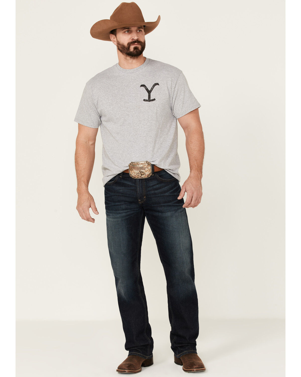 Image #2 - Paramount Network's Yellowstone Men's Rip For The Brand Graphic Short Sleeve T-Shirt, Heather Grey, hi-res