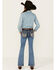 Image #1 - Miss Me Women's Medium Wash Wing Stretch Bootcut Jeans , Dark Blue, hi-res